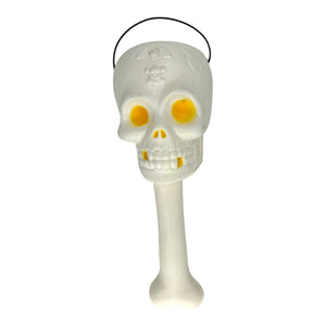 Vintage Halloween Skeleton Blow Mold Trick or Treat Buckets, Set of 3 ~ Skull & Bone 1990s at Eerie Emporium. 5