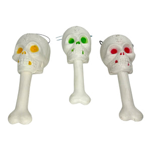 Vintage Halloween Skeleton Blow Mold Trick or Treat Buckets, Set of 3 ~ Skull & Bone 1990s at Eerie Emporium. 8