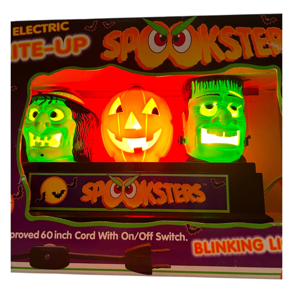Vintage Halloween Spooksters Blinking Lights Display w/original packaging ~ Frankenstein 1996 at Eerie Emporium. 4