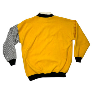 Vintage Halloween Sweater with Felt, Patches, & Scarecrow ~ 1980s/1990s L/XL at Eerie Emporium. 3