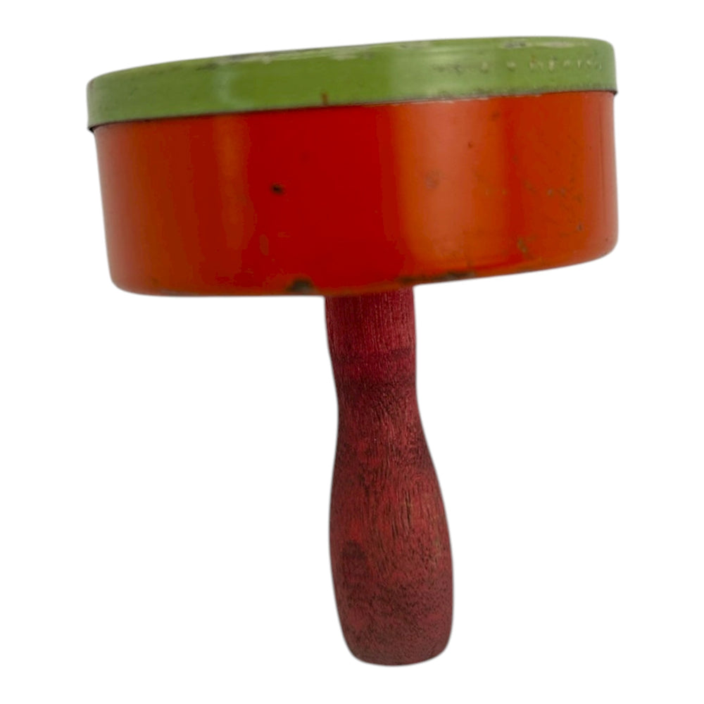 Vintage Halloween T. Cohn Black Cat w/ JOL Oblong Tin Ratchet ~ Green 1950s at Eerie Emporium. 6