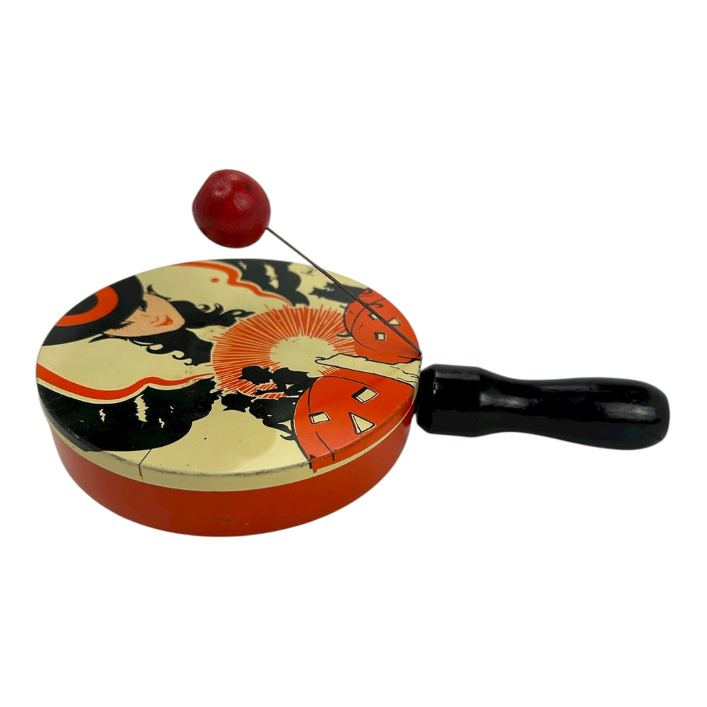 Vintage Halloween T. Cohn Tin Clanger Witch Noisemaker from the 1930s at Eerie Emporium. 2
