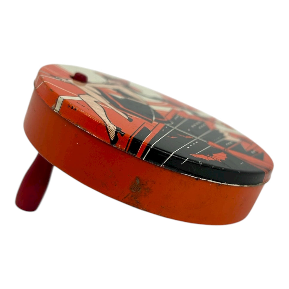 Vintage Halloween T. Cohn Tin Ratchet Art Deco Witch Noisemaker ~ 1930s at Eerie Emporium. 7