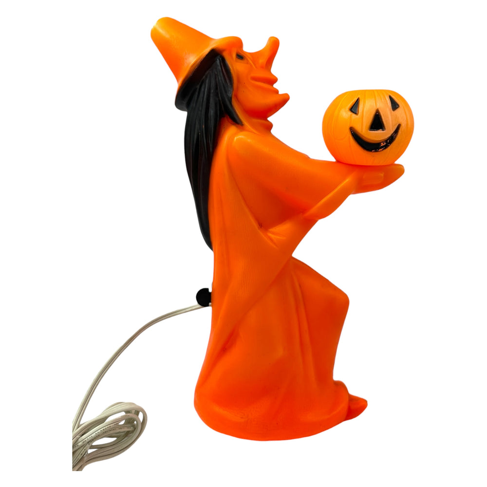 Vintage Halloween Tico Toys Witch Holding JOL Tabletop Blow Mold at Eerie Emporium. 10