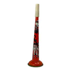 Vintage Halloween Tin Litho Horn Noisemaker US Metal Toy 1950s Witch JOL Owl at Eerie Emporium. 2