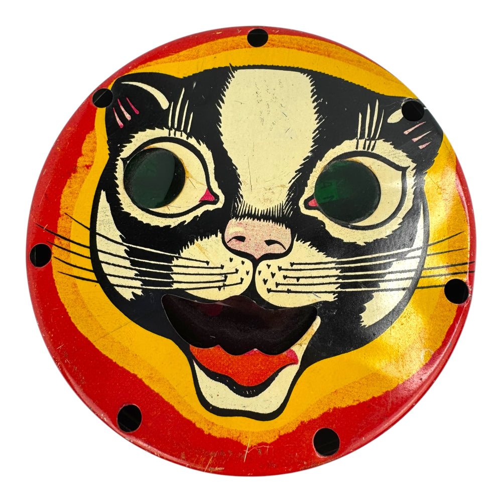 Vintage Halloween Tin Toy Black Cat Sparkler Spinner Noisemaker ~ Cat's Meow Ranger 1950s at Eerie Emporium. 2