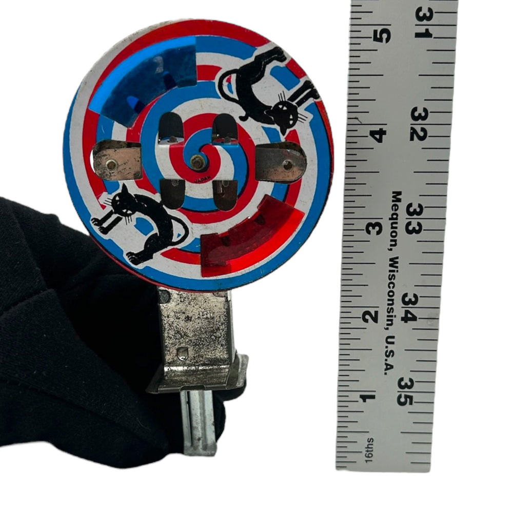 Vintage Halloween Tin Toy Black Cat Sparkler Spinner Noisemaker Japan at Eerie Emporium. 3