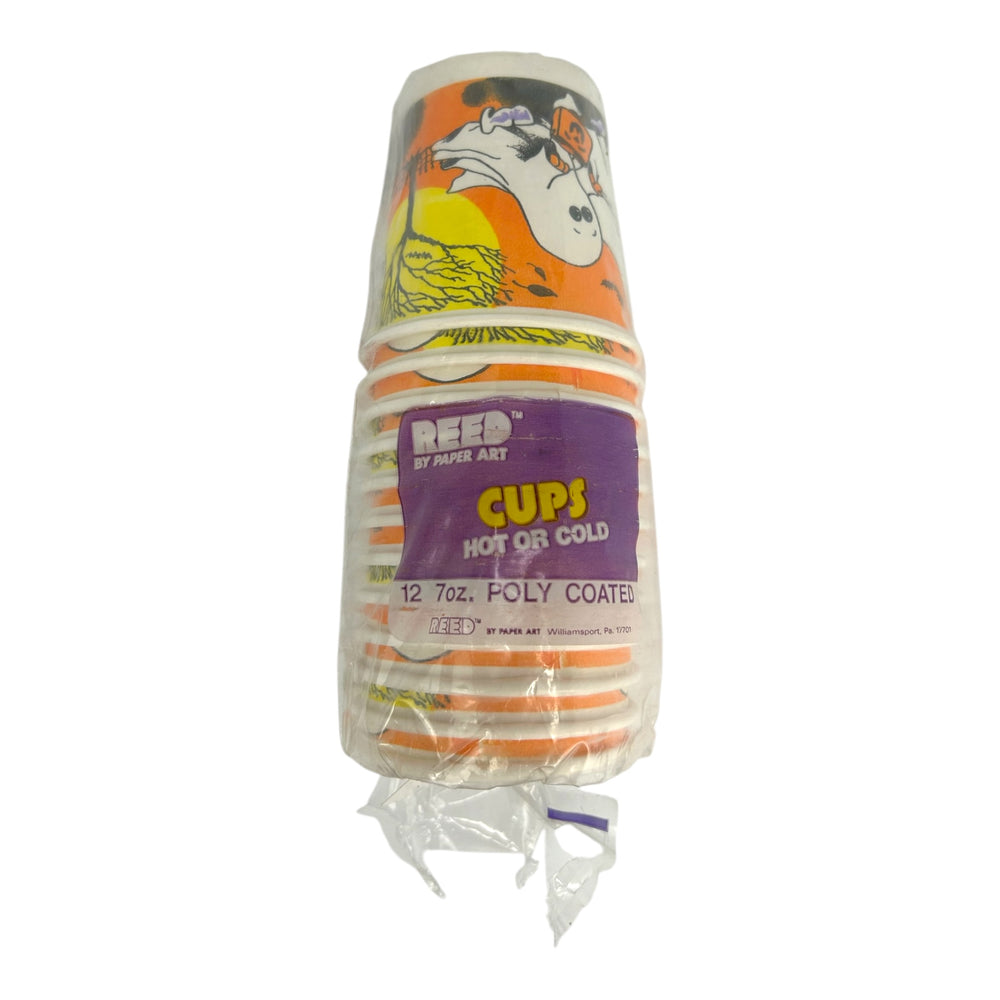 Vintage Halloween Trick or Treat Ghosts Party Cups Set of 12 at Eerie Emporium. 3
