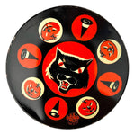 Vintage Halloween US Metal Toy Black Cat Noisemaker Ratchet 1950s / 1960s at Eerie Emporium. 