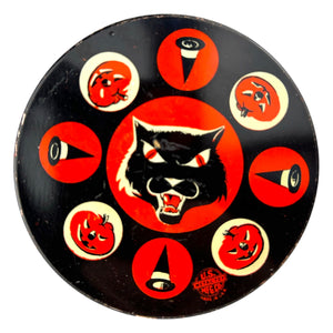 Vintage Halloween US Metal Toy Black Cat Noisemaker Ratchet 1950s / 1960s at Eerie Emporium. 3