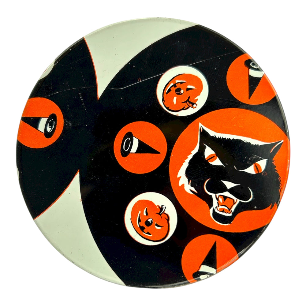 Vintage Halloween US Metal Toy Black Cat Noisemaker Ratchet Misprint / Error from the 1950s/1960s at Eerie Emporium. 2