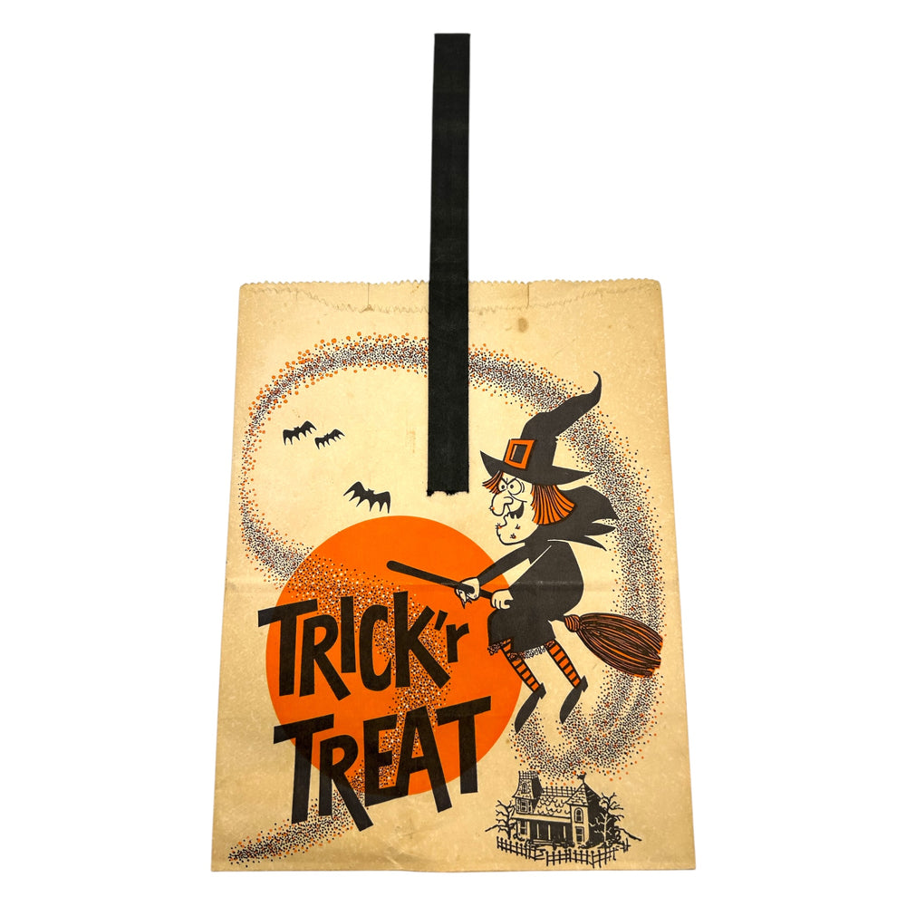 Vintage Halloween Witch Trick Or Treat Bag Set of 2 ~ 1950s / 1960s at Eerie Emporium. 10