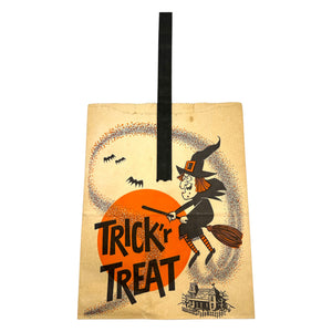 Vintage Halloween Witch Trick Or Treat Bag Set of 2 ~ 1950s / 1960s at Eerie Emporium. 10