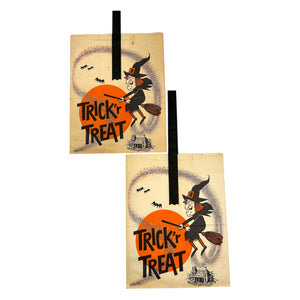 Vintage Halloween Witch Trick Or Treat Bag Set of 2 ~ 1950s / 1960s at Eerie Emporium. 3