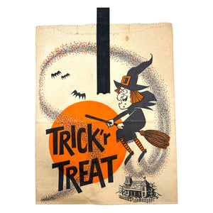 Vintage Halloween Witch Trick Or Treat Bag Set of 2 ~ 1950s / 1960s at Eerie Emporium. 9