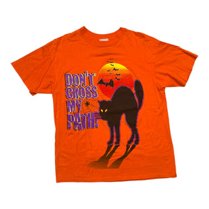 Vintage Happy Halloween Black Cat Don't Cross My Path Single Stitch T-Shirt size XL 1990s at Eerie Emporium. 2