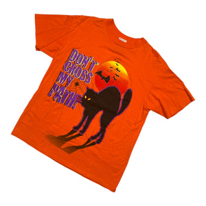 Vintage Happy Halloween Black Cat Don't Cross My Path Single Stitch T-Shirt size XL 1990s at Eerie Emporium. 3