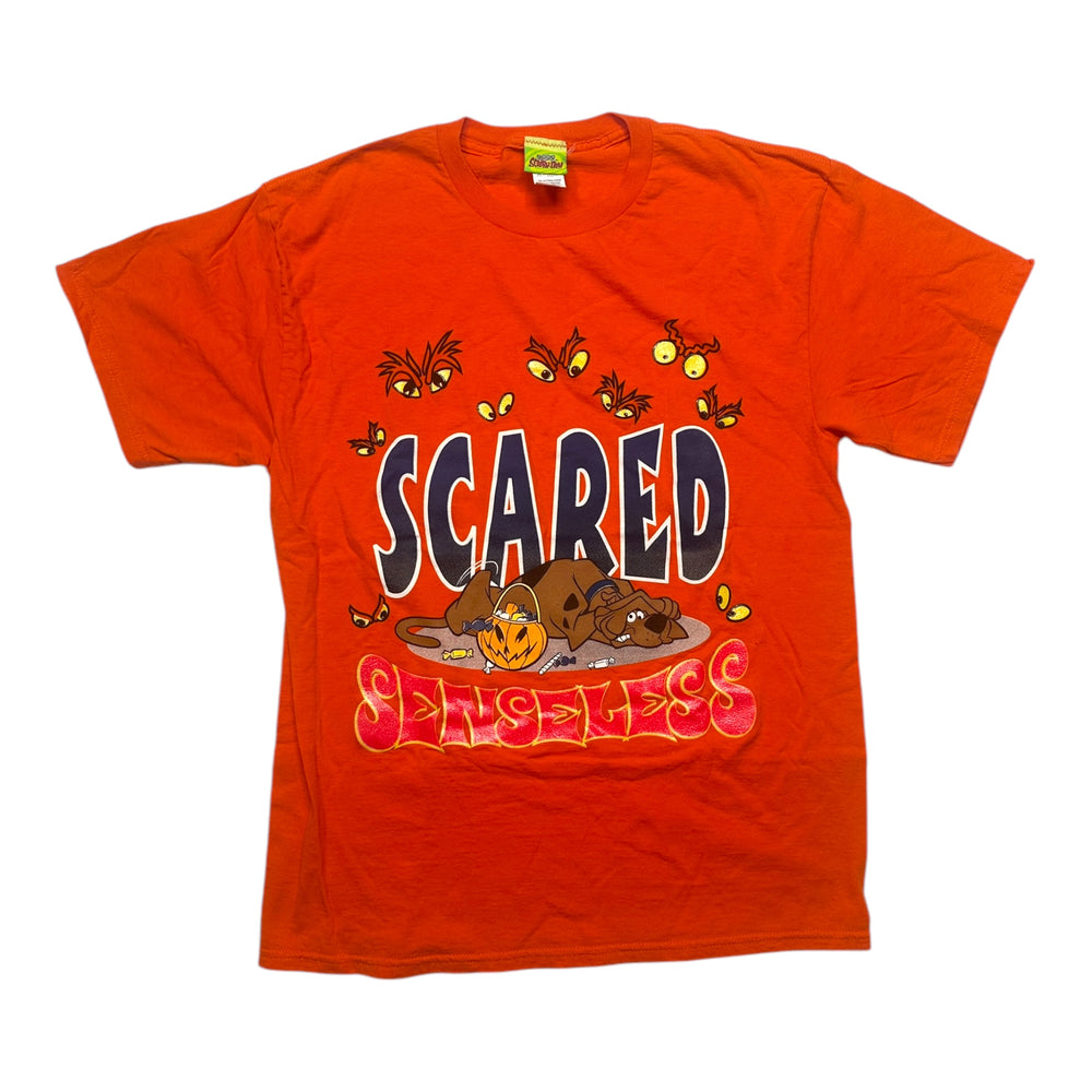 Vintage Scooby Doo Cartoon Network Trick or Treat Halloween Scared T-Shirt size Large / XL 2000s at Eerie Emporium.