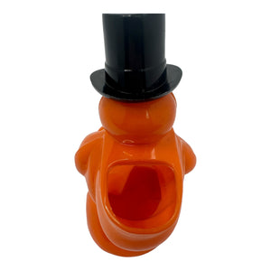 Vintage Halloween Rosbro Plastic Snowman Candy Holder Toy from the 1950s at Eerie Emporium.