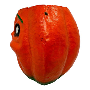 Vintage Halloween Pulp Paper Mache Jack-O'-Lantern Candy Container from the 1950s at Eerie Emporium.