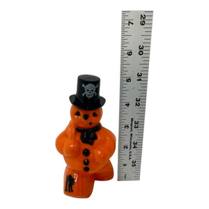 Vintage Halloween Rosbro Plastic Snowman Candy Holder Toy from the 1950s at Eerie Emporium.