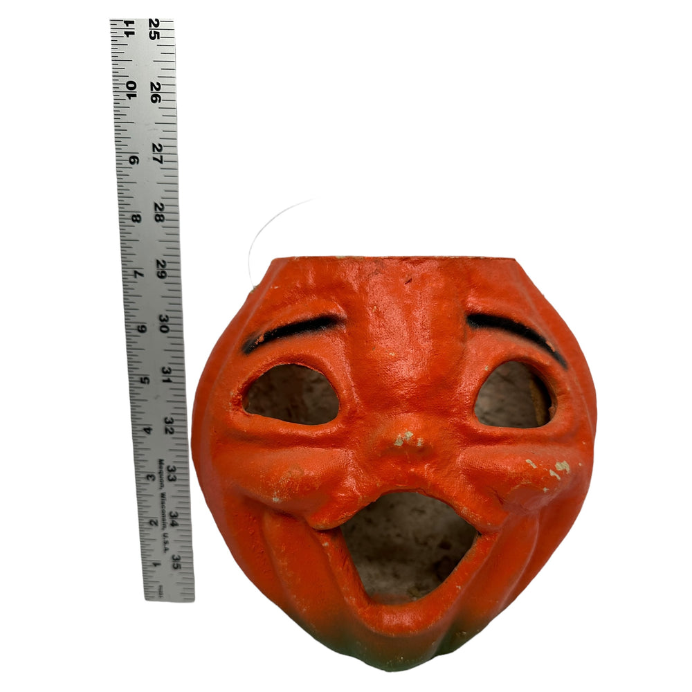 Vintage Halloween 1940s Large Paper Mache Pulp Jack-O'-Lantern Pumpkin at Eerie Emporium.