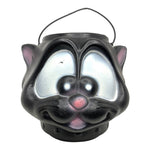 Vintage Halloween General Foam Black Cat Blow Mold Candy Bucket at Eerie Emporium.