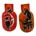Vintage Halloween Kirchhof Owl & Witch Tin Clicker Noisemakers, Set of 2 ~ Made In USA at Eerie Emporium.