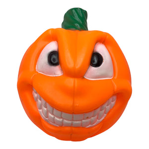 Vintage Halloween Empire 2-Sided Pumpkin Lighted Blow Mold, with one happy face and one scary face at Eerie Emporium.