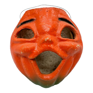 Vintage Halloween 1940s Large Paper Mache Pulp Jack-O'-Lantern Pumpkin at Eerie Emporium.