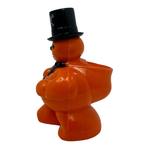 Vintage Halloween Rosbro Plastic Snowman Candy Holder Toy from the 1950s at Eerie Emporium.