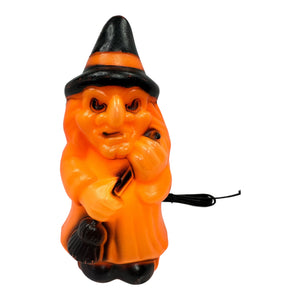 Vintage Halloween 1981 Empire Witch Blow Mold Lamp with Upgraded Light Cord at Eerie Emporium.