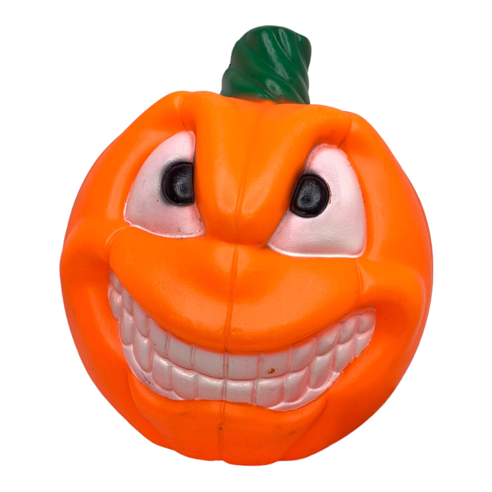 Vintage Halloween Empire 2-Sided Pumpkin Lighted Blow Mold, with one happy face and one scary face at Eerie Emporium.