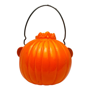 Vintage Halloween Hard Plastic Rosbro Jack-O'-Lantern Queen Candy Container from the 1940s / 1950s at Eerie Emporium.