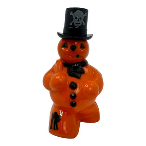 Vintage Halloween Rosbro Plastic Snowman Candy Holder Toy from the 1950s at Eerie Emporium.