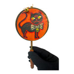 Vintage Halloween Double Sided Black Cat & JOL German Shaker with Horn Handle Noisemaker ~ 1920s / 1930s at Eerie Emporium.