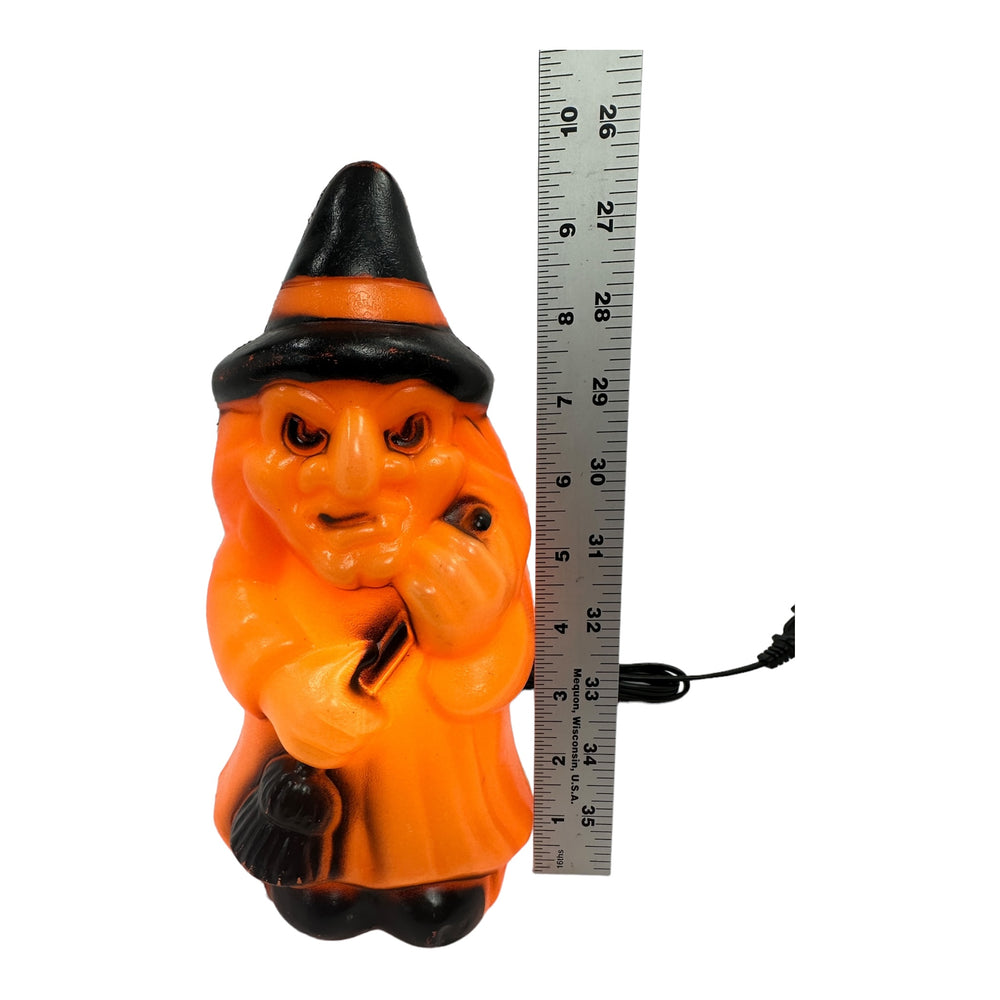 Vintage Halloween 1981 Empire Witch Blow Mold Lamp with Upgraded Light Cord at Eerie Emporium.