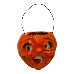 Vintage Halloween Paper Mache Pulp Jack O' Lantern Pumpkin at Eerie Emporium.