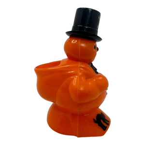 Vintage Halloween Rosbro Plastic Snowman Candy Holder Toy from the 1950s at Eerie Emporium.