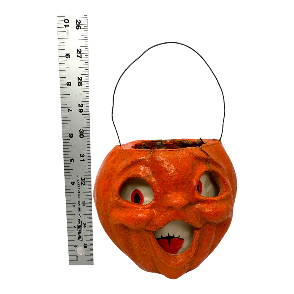 Vintage Halloween Paper Mache Pulp Jack O' Lantern Pumpkin at Eerie Emporium.