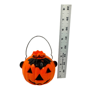 Vintage Halloween Hard Plastic Rosbro Jack-O'-Lantern Queen Candy Container from the 1940s / 1950s at Eerie Emporium.