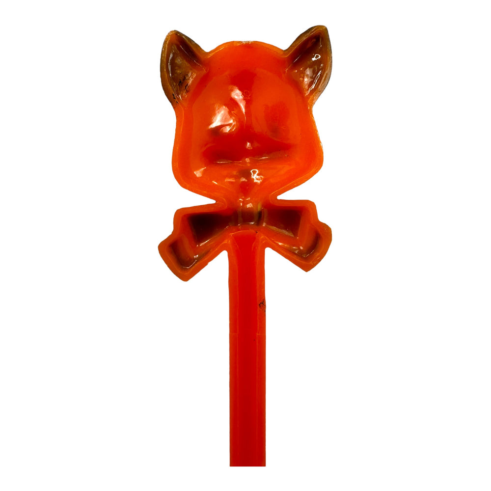 Vintage Halloween Rosbro Plastic Cat Shovel Candy Holder Toy from the 1950s at Eerie Emporium.