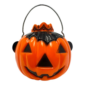 Vintage Halloween Hard Plastic Rosbro Jack-O'-Lantern Queen Candy Container from the 1940s / 1950s at Eerie Emporium.