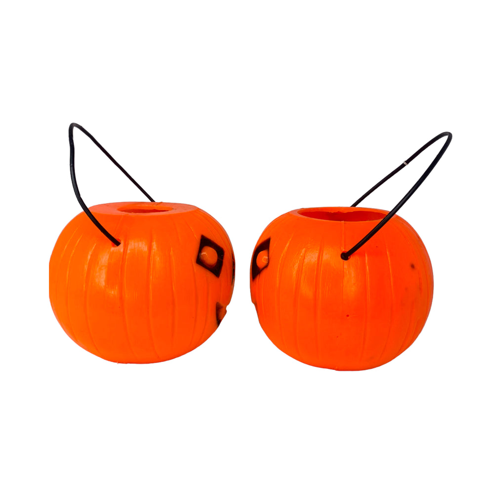 Vintage 1960s blow mold pumpkins / jack o' lanterns.