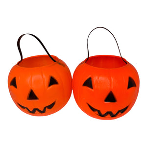 
            
                Load image into Gallery viewer, Vintage Empire Pumpkin Plastic Trick or Treat Buckets
            
        