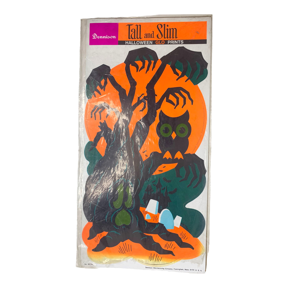 Vintage Halloween Dennison Tall & Slim Halloween Decoration Die Cuts, Set of 2