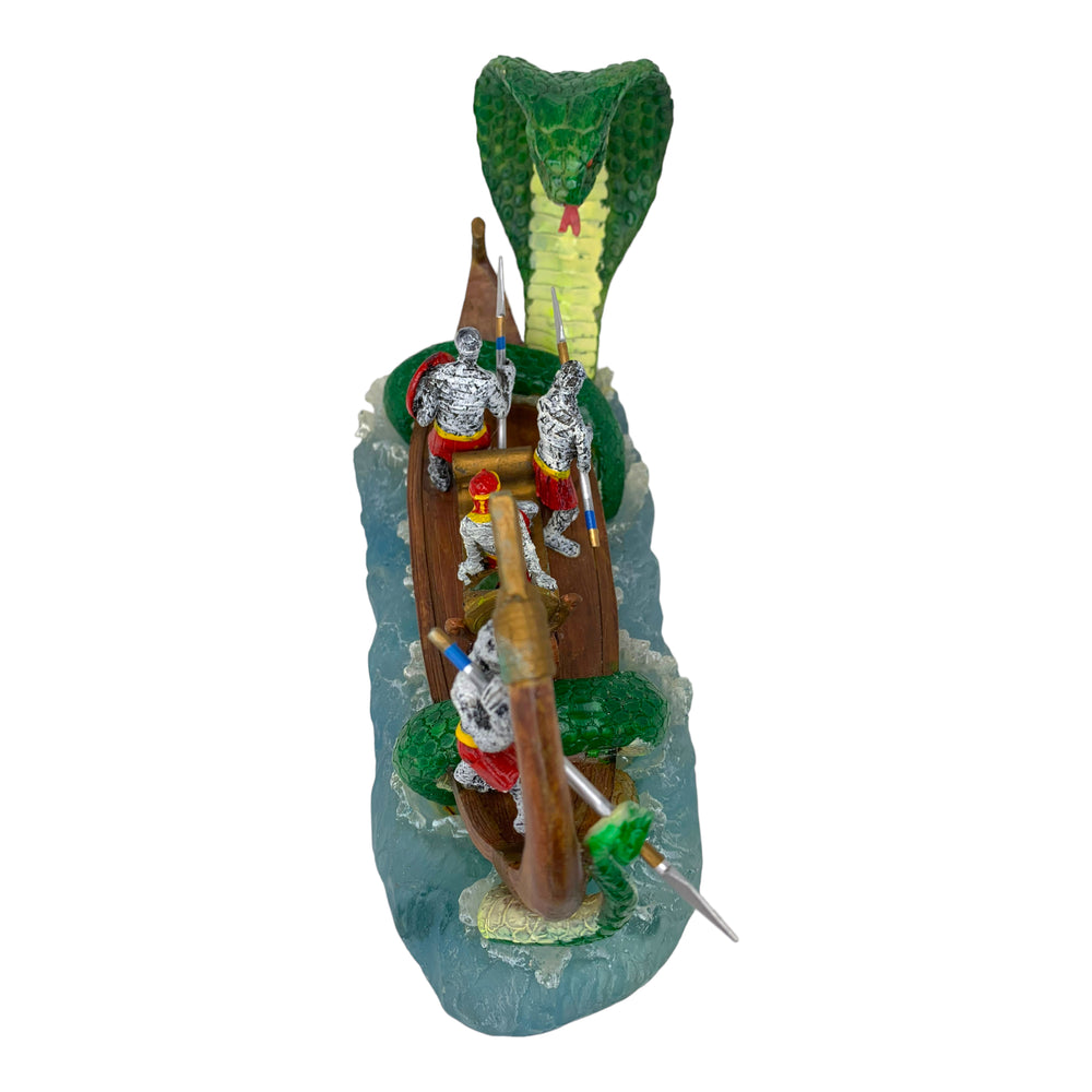 
            
                Load image into Gallery viewer, Retired Lemax Spooky Town Terror On The Nile #83661 - Egyptian Monster Mummys fend off a giant sea creature that looks like a massive green and yellow snake.
            
        