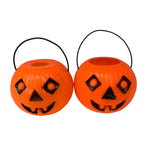 Vintage 1960s blow mold pumpkins / jack o' lanterns.