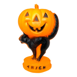 
            
                Load image into Gallery viewer, Vintage Halloween Trick or Treat Pumpkin Black Cat Tabletop Blow Mold 
            
        