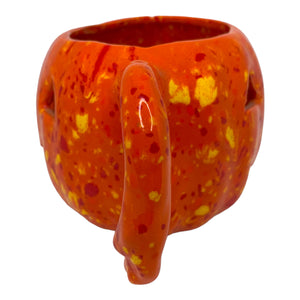 Small Ceramic Vintage Halloween Glazed Jack O' Lantern Mug / Decoration